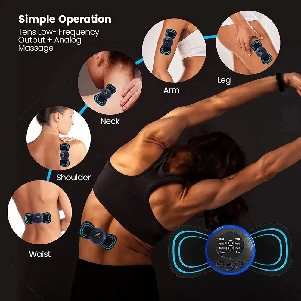 EMS Mini Full Body Massager: Pulse Neck Pain Relief for Men & Women