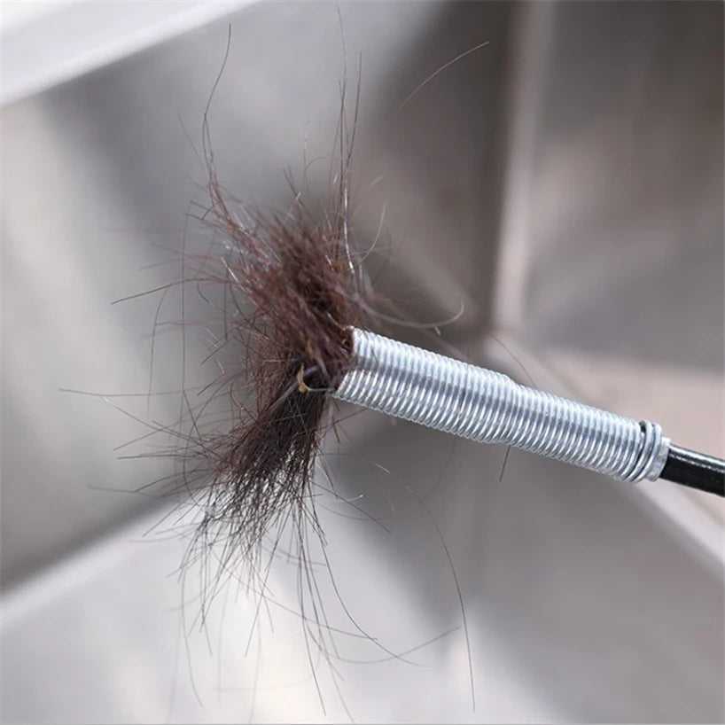 Stainless Steel Drain Snake Cleaner – 60cm 4-Claw Bendable Tool for Clogged Sinks, Pipes & Drain