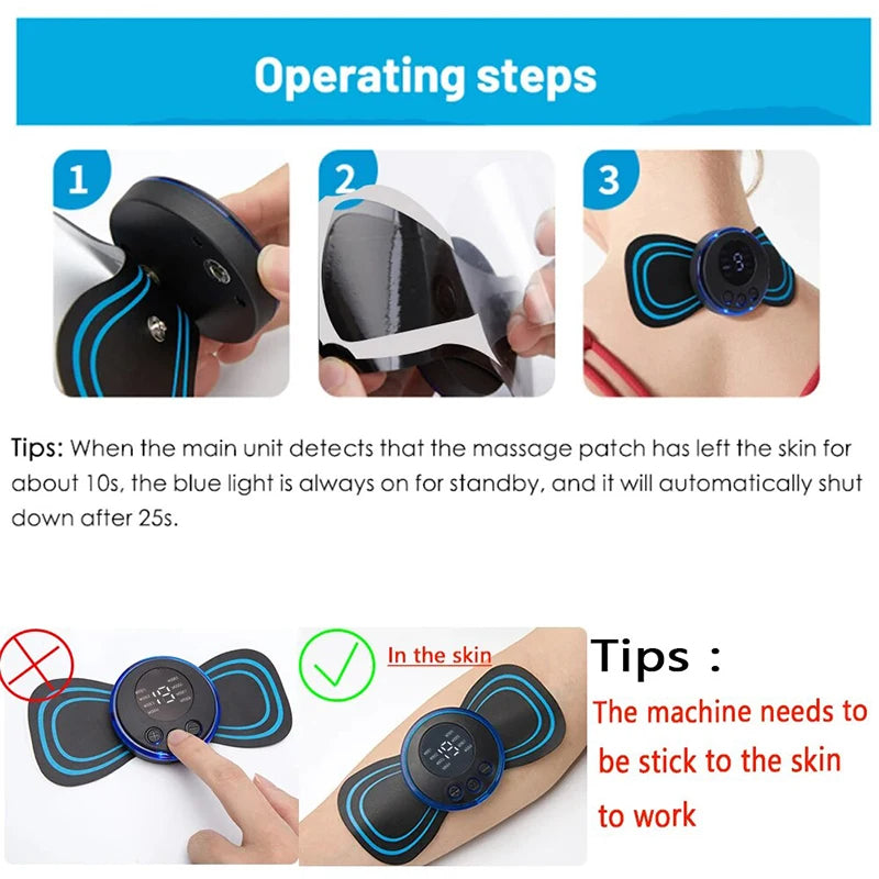 EMS Mini Full Body Massager: Pulse Neck Pain Relief for Men & Women