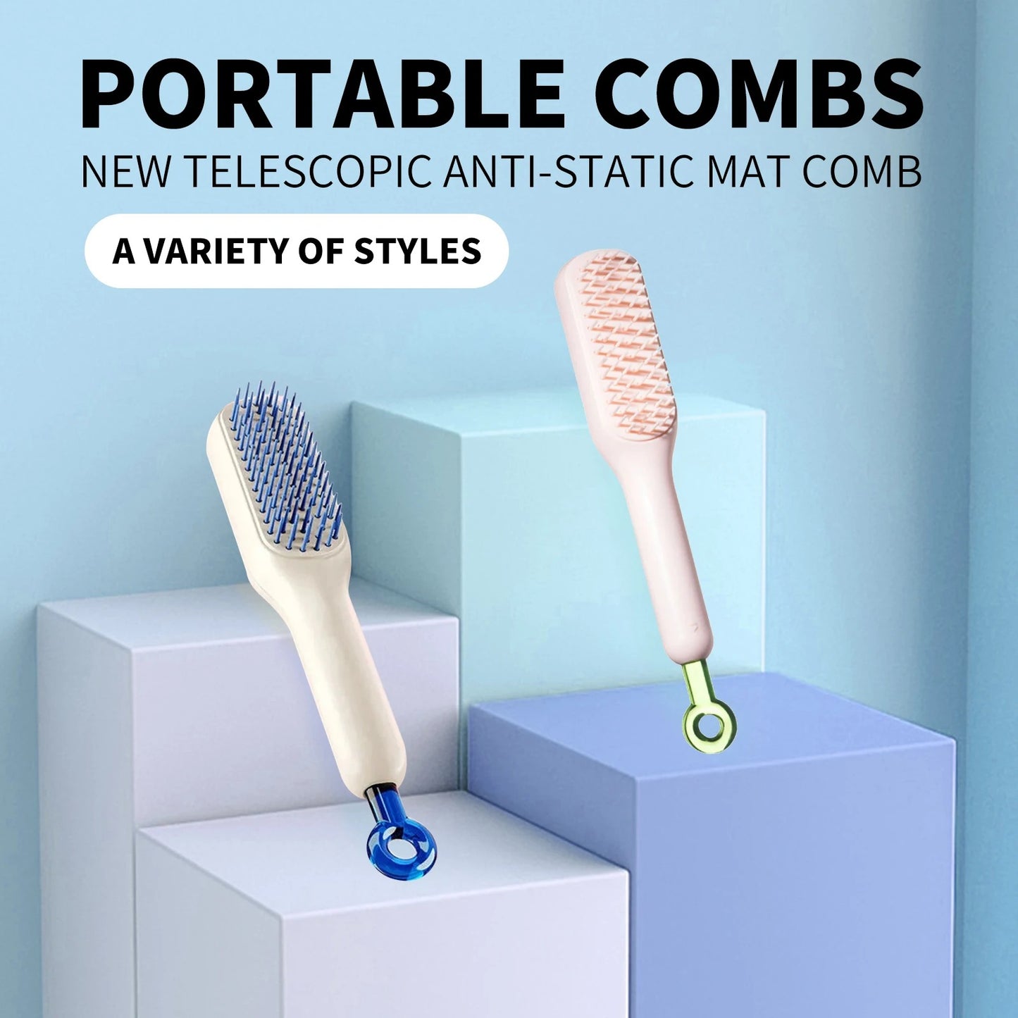Self-Cleaning Detangling Hair Brush – Perfect for All Hair Types