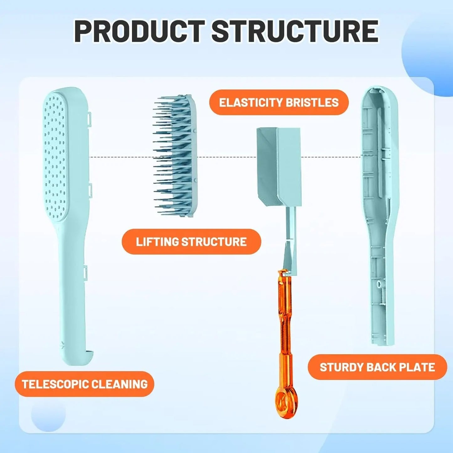 Self-Cleaning Detangling Hair Brush – Perfect for All Hair Types