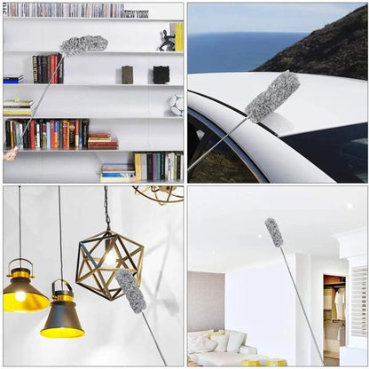 280cm Telescoping Duster, 100″ Extendable Microfiber Feather Duster, Flexible Bending Cleaning Head, For Ceiling Fan, Blinds And Cobweb Removal, Bendable Head, Washable
