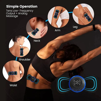 EMS Mini Full Body Massager: Pulse Neck Pain Relief for Men & Women